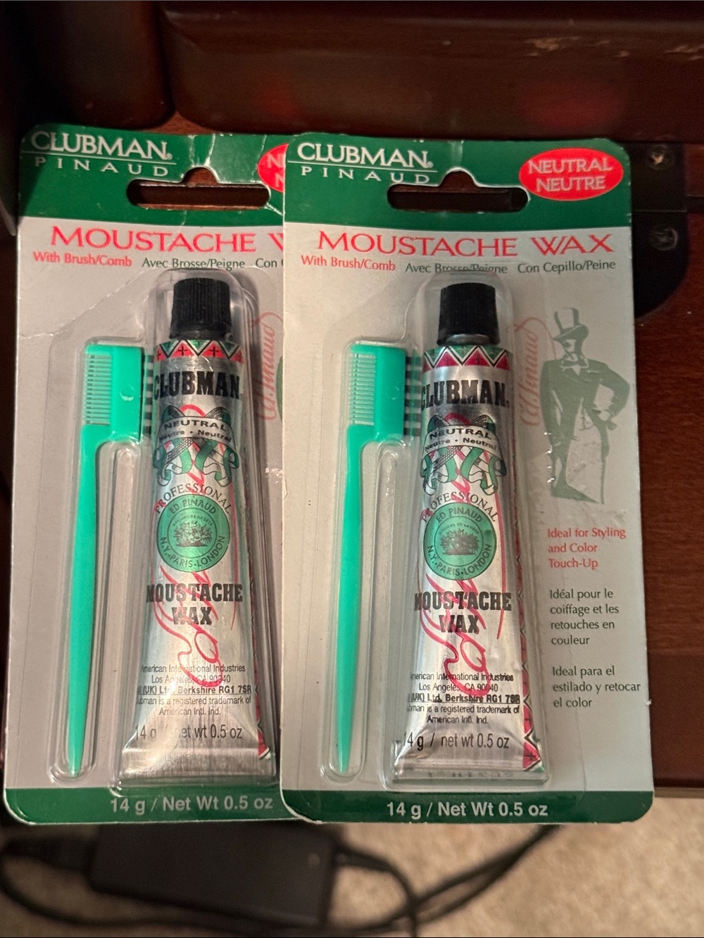 2 CLUBMAN Moustache Wax Tubes .5oz